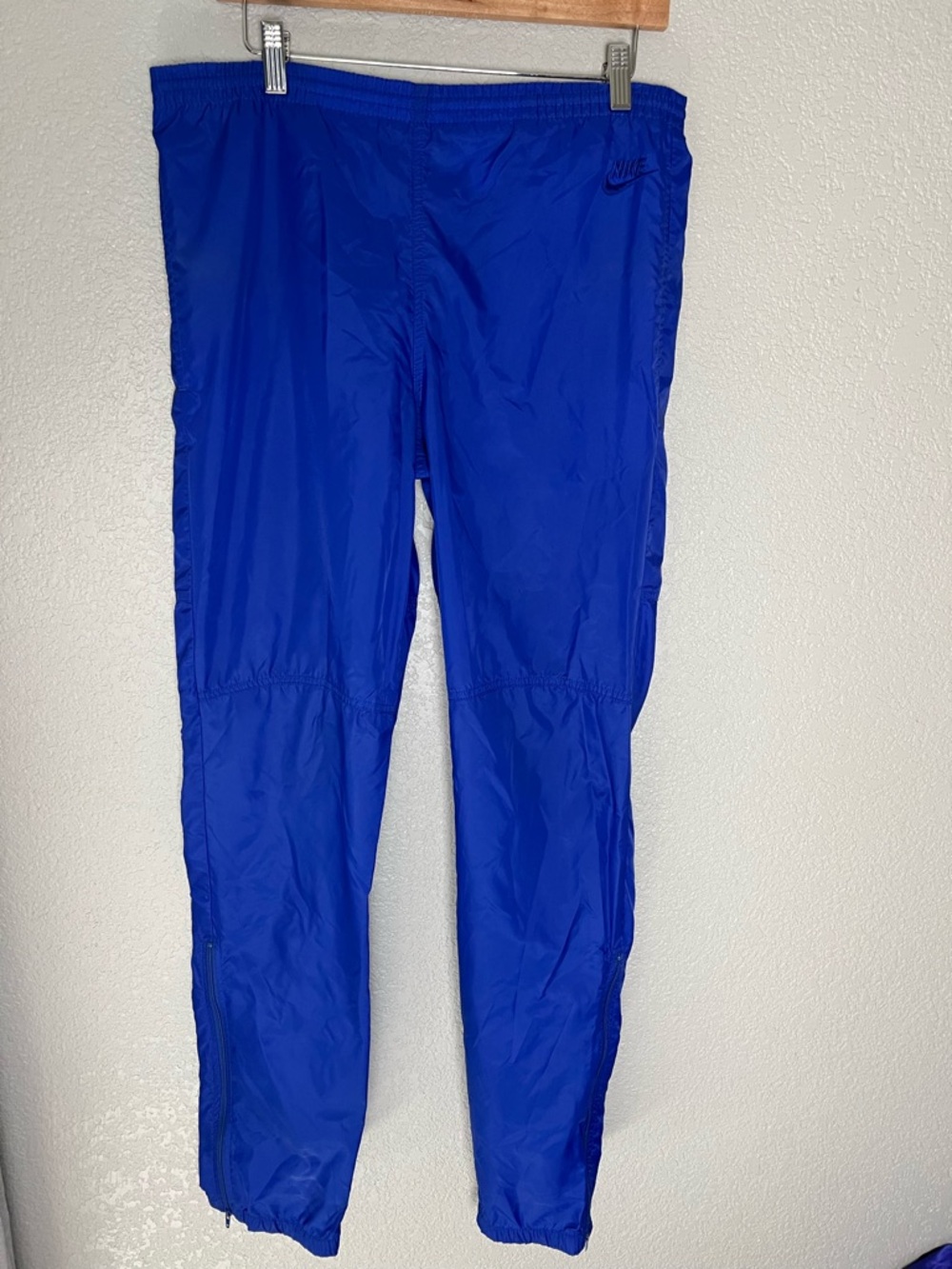 Vintage Nike Cobalt Blue nylon Lightweight Track Pants (no lining)